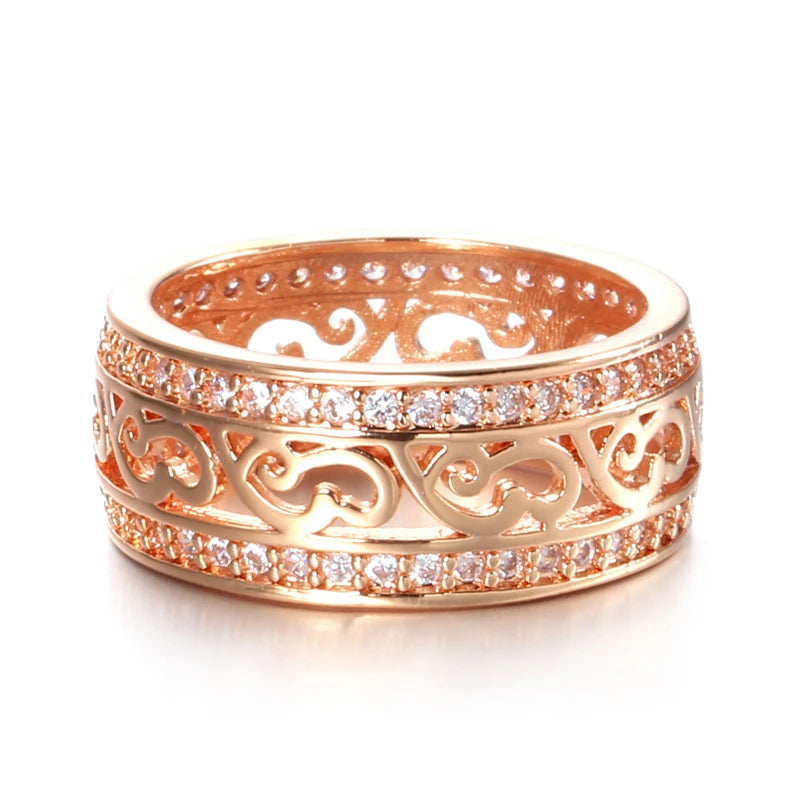 Trend Big Vintage Natural Glossy Metal Ethnic Bride Ring 029