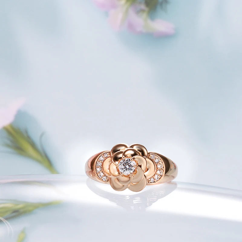 Trend Big Vintage Natural Glossy Metal Ethnic Bride Ring 004