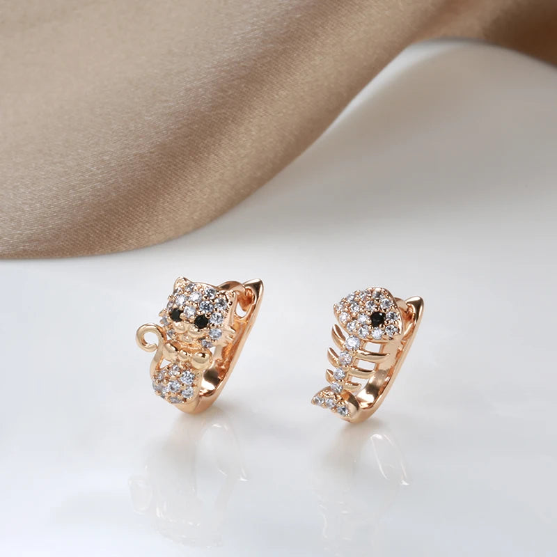 Luxury Cute Cat Fish Earrings