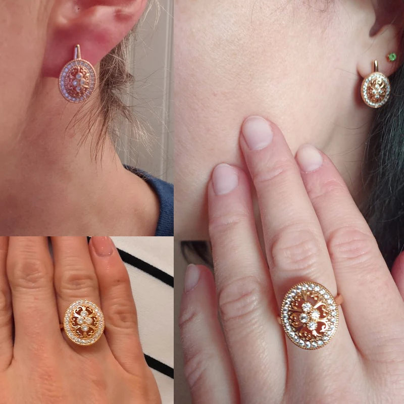 White Fancy 002 Copper Casual Jewel Set