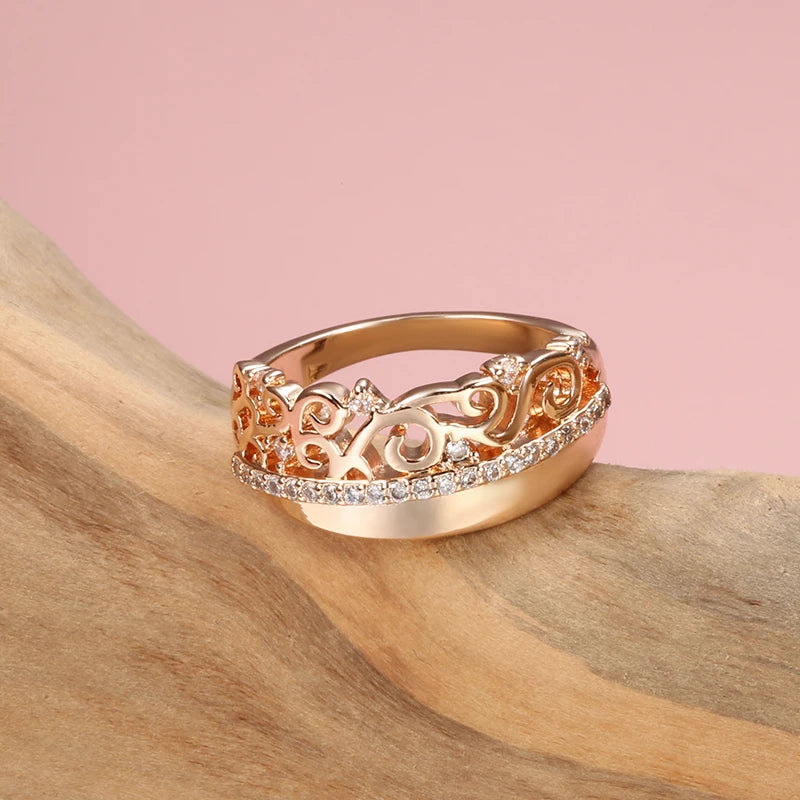Luxury Rose Gold Ethnic Bride Wedding Rings