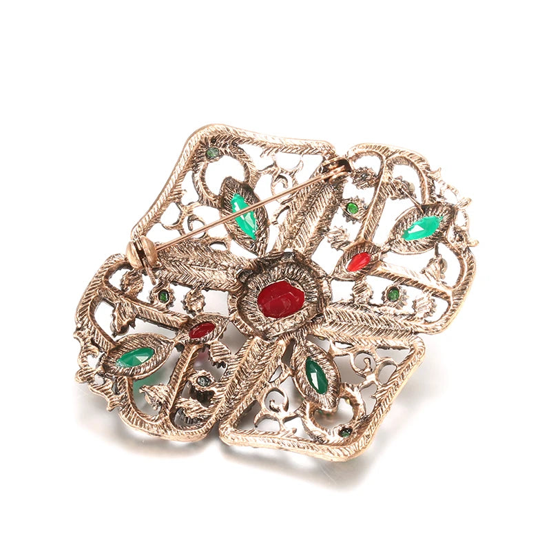 Fashion Textured 583 Gold Formal Brooch 010