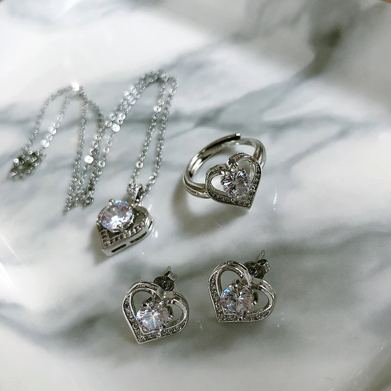 White Fancy 049 583 Rose Gold Casual Jewel Set