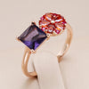 Hot Square Purple Natural Zircon Ring