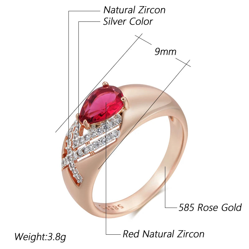 Trend Big Vintage Natural Glossy Metal Ethnic Bride Ring 079