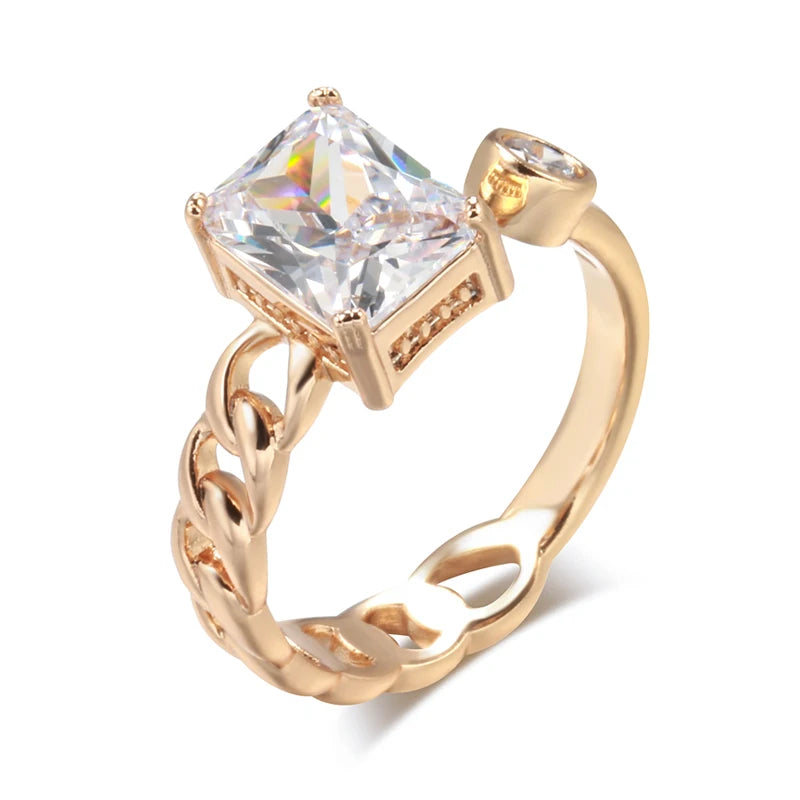 Trend Big Vintage Natural Glossy Metal Ethnic Bride Ring 095