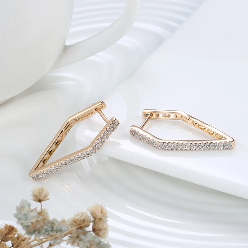 Gold Colour Fashion Geometric Drop Earrings