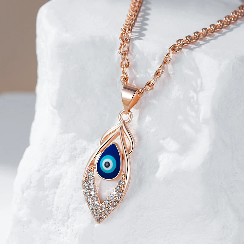 Hot Fashion Blue Enamel Pendant Necklace