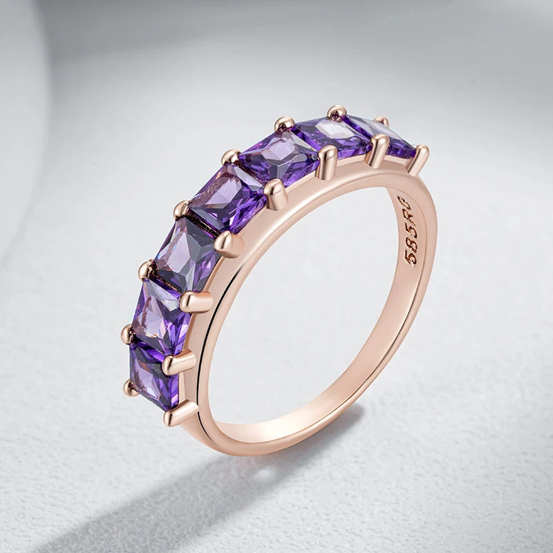 Shiny Square Purple Best Gift Ring