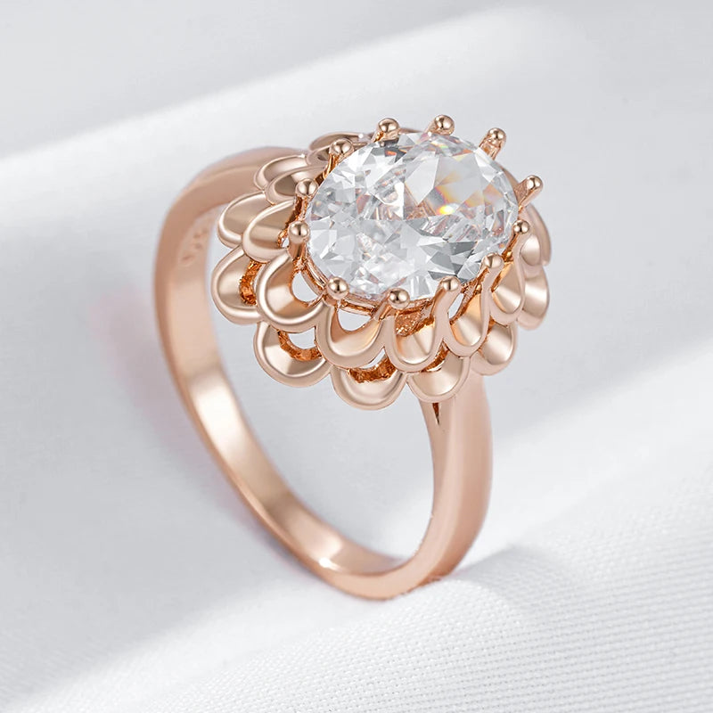 Trend Big Vintage Natural Glossy Metal Ethnic Bride Ring 099