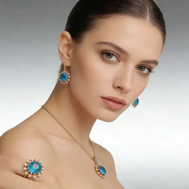 Shiny 585 Rose Gold Color Women Fashion  High Quality Jewelry Set 003 - Legacy Magics