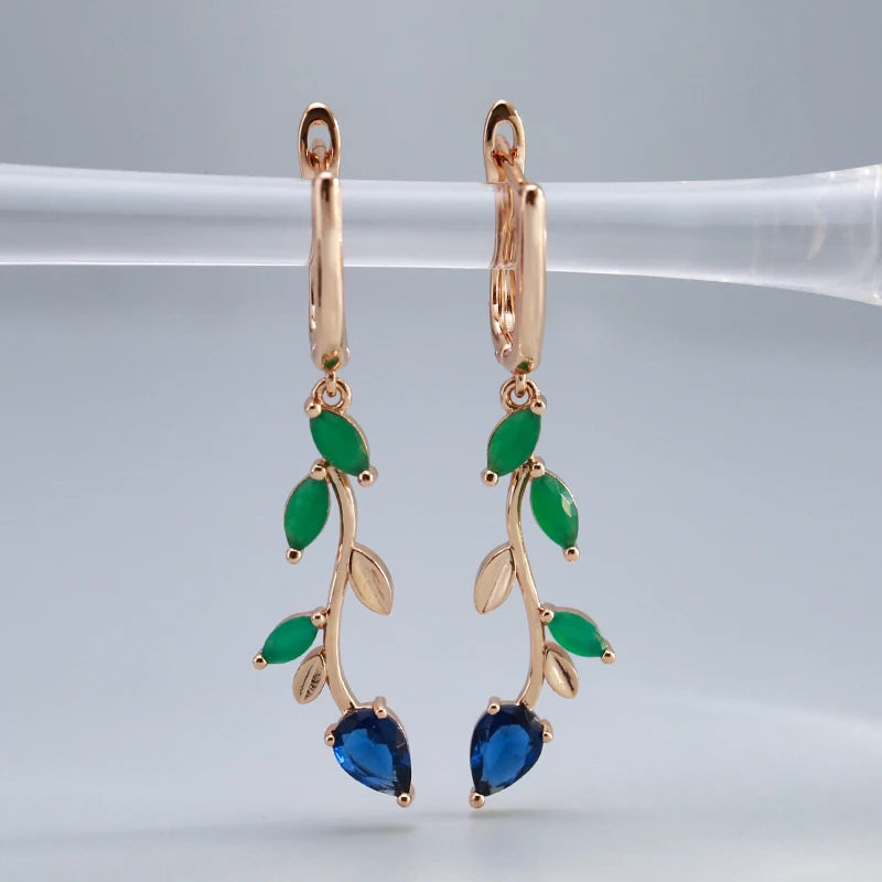 Long Leaf Drop Earrings