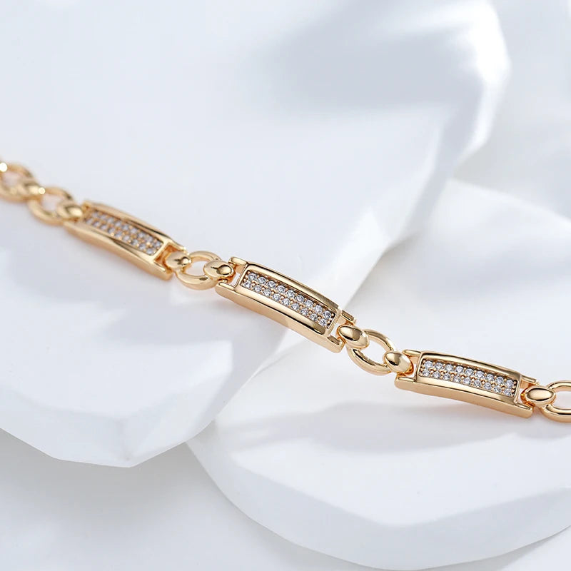 Fashion Rose Gold Square Link Bracelet
