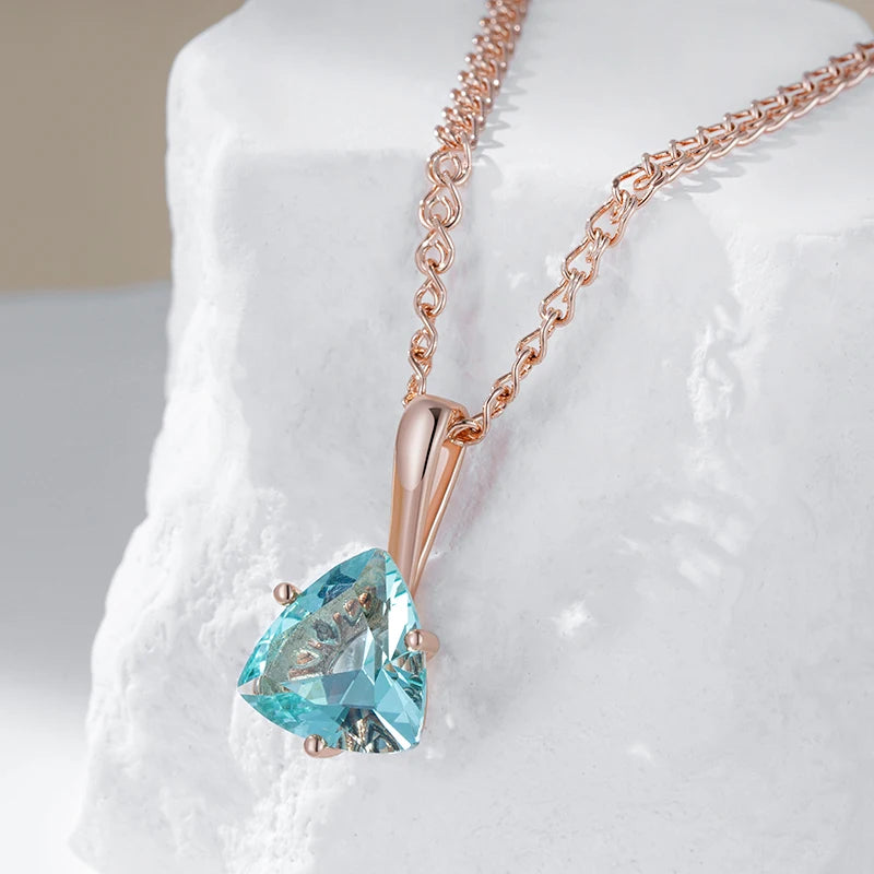 Simple Romantic Green Bridal Pendant Necklace