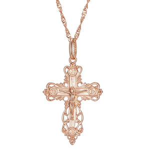 New Luxury Natural 585 rose Gold Pendant Necklace 024