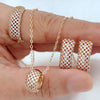 Kinel Hot 585 rose gold ethnic bridal jewelry set with shiny zircon ring earrings and necklace for women by Legacy Magics