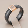 Black Ceramics Fashion Gold Ring