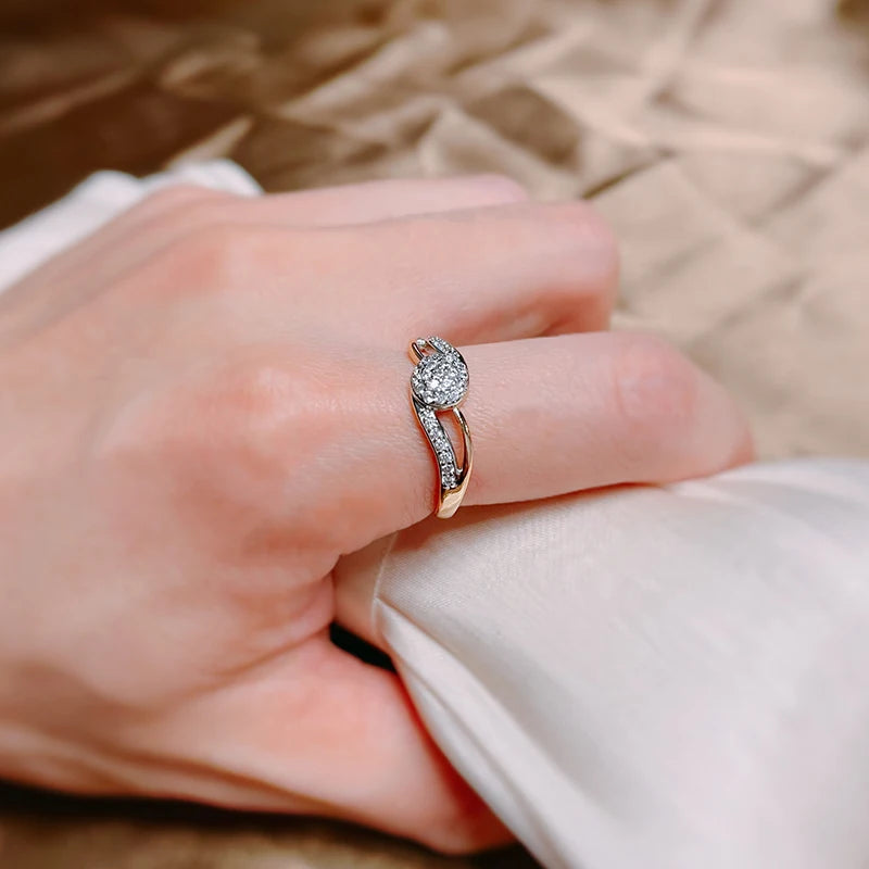 Trend Big Vintage Natural Glossy Metal Ethnic Bride Ring 058