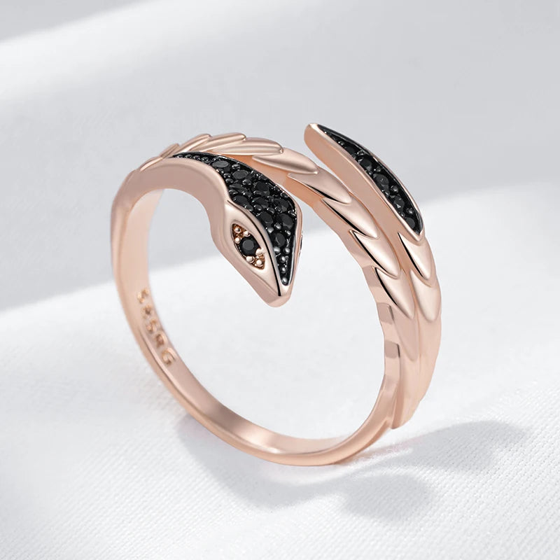 Punk Black Snake Ring