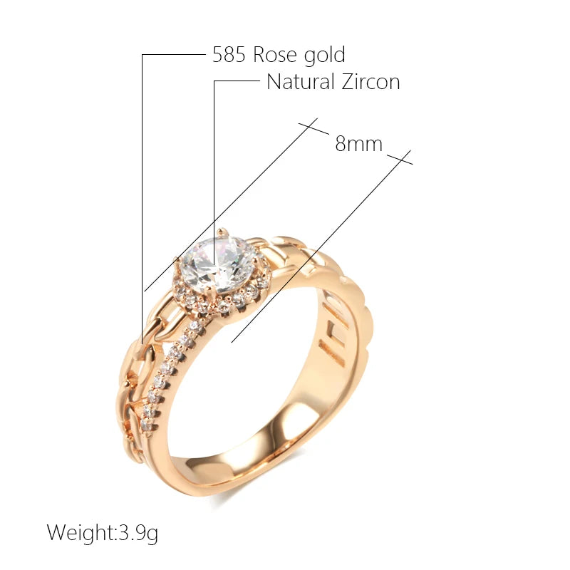 Trend Big Vintage Natural Glossy Metal Ethnic Bride Ring 076