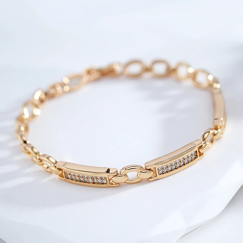 Fashion Rose Gold Square Link Bracelet