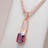 Shiny Square Red Pendant Necklace
