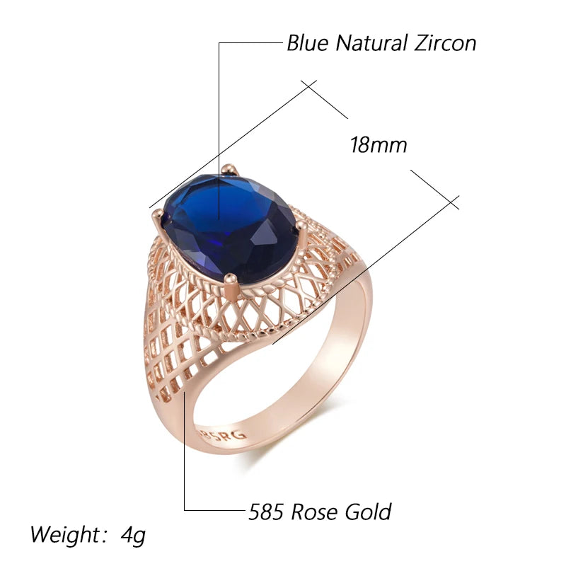 Oval Blue High Quality Ethnic Daily Ring