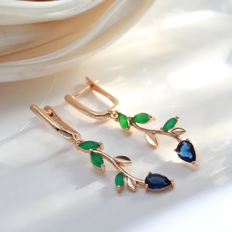 Long Leaf Drop Earrings