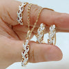 Natural Zircon jewelry set including ring, earrings, and necklace for women by Legacy Magics, featuring sparkling zircon stones.