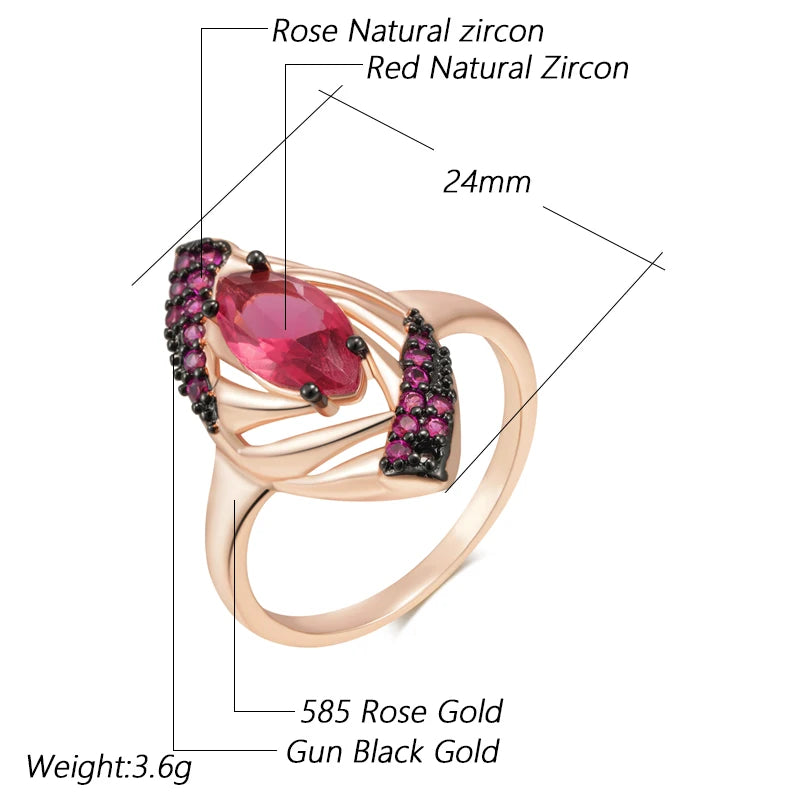 Shiny Red Natural Zircon Rings