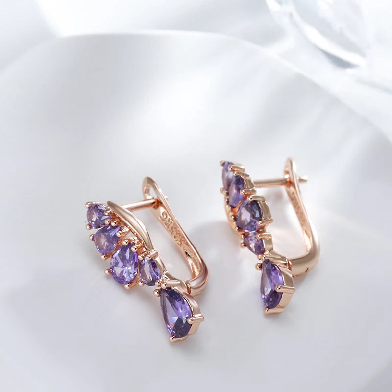 New Purple Natural Zircon Earrings