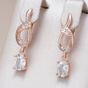 Hot Shiny Gem Flower Long Drop Earrings