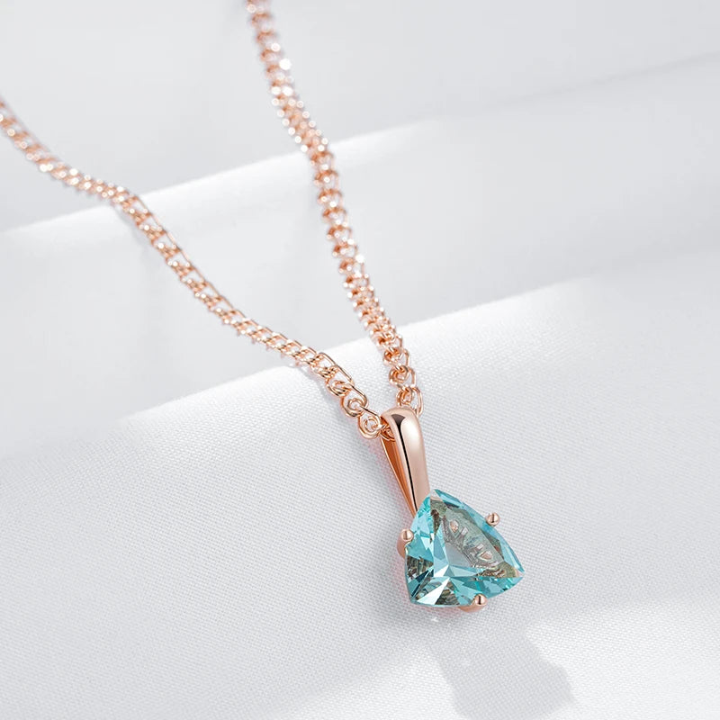 Simple Romantic Green Bridal Pendant Necklace