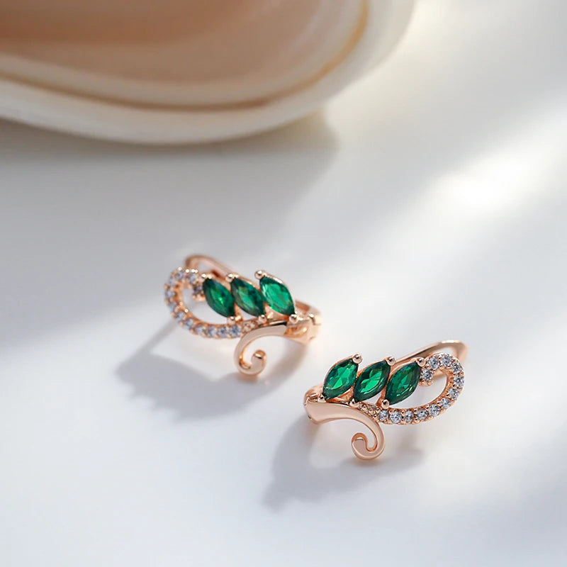 Luxury Green Natural Zircon Drop Earrings