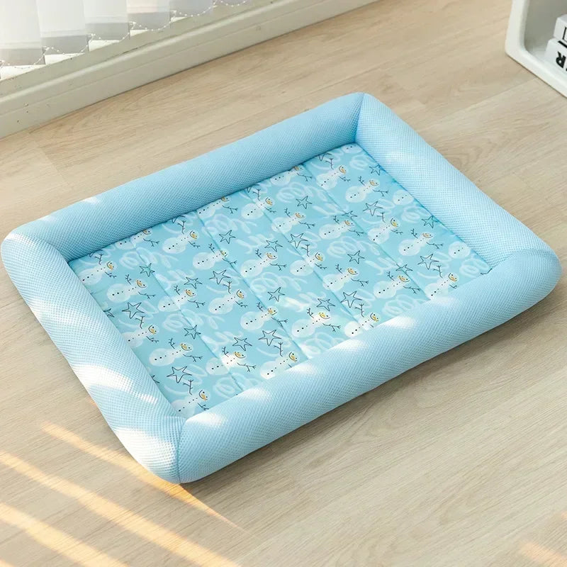 New Summer Cooling Pet Cat Bed Cushion Ice Pad Dog Sleeping Square Mat for Puppy Dogs Cats Pet Kennel Top Quality Cool Cold