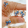 Natural Zircon jewelry set for women featuring elegant earrings and necklace from Legacy Magics, showcasing sparkling zircon stones.