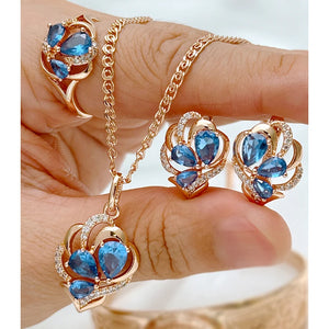 Natural Zircon jewelry set for women featuring elegant earrings and necklace from Legacy Magics, showcasing sparkling zircon stones.