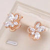 Luxury Flower Rose Gold Earrings