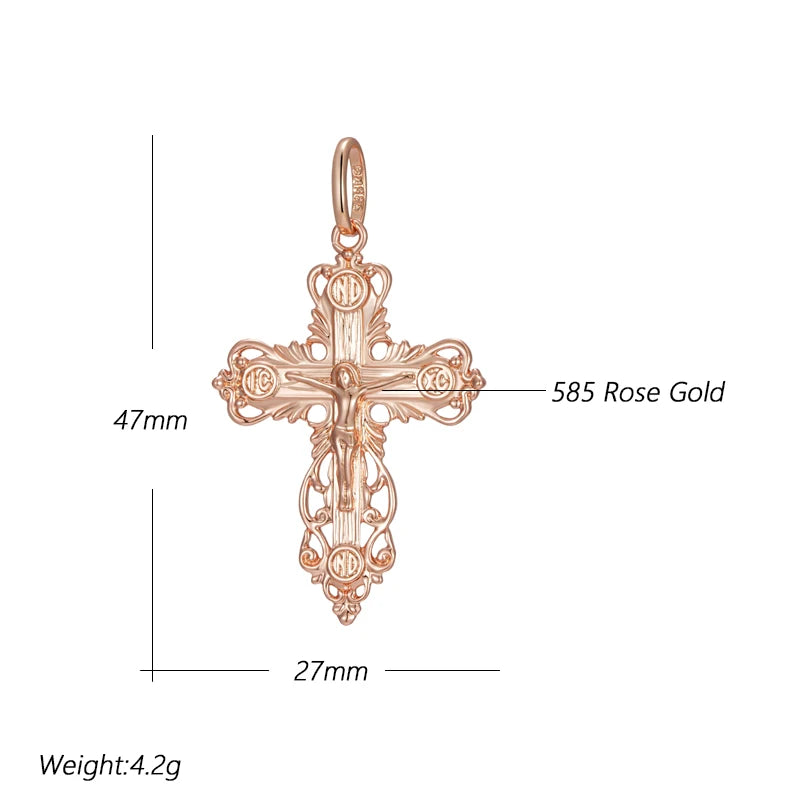 New Luxury Natural 585 rose Gold Pendant Necklace 024