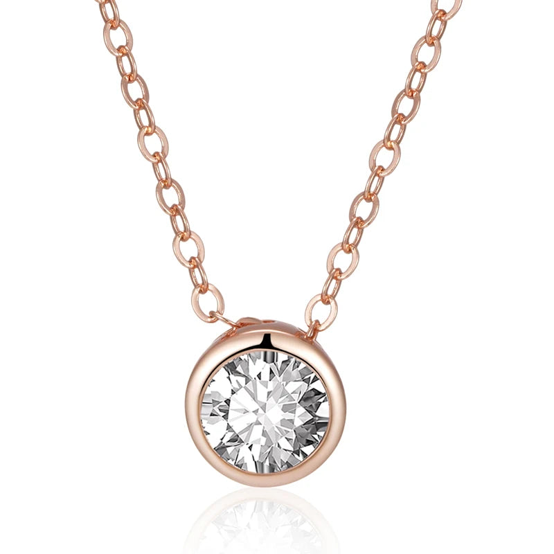 New Luxury Natural 585 rose Gold Pendant Necklace 023