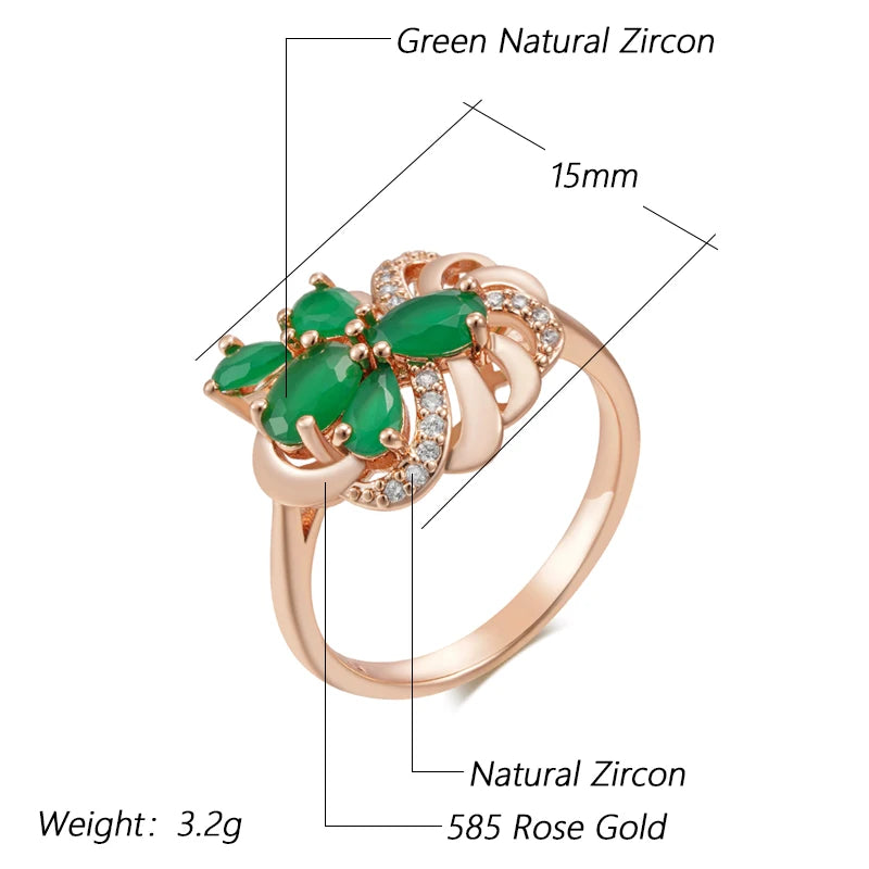 Trend Big Vintage Natural Glossy Metal Ethnic Bride Ring 066