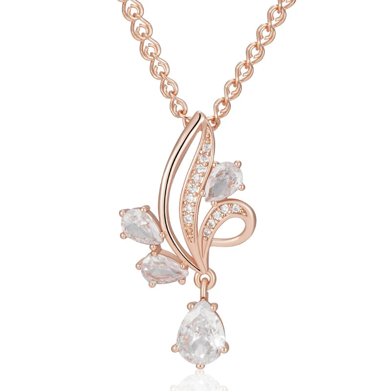 Hot Shiny Natural Flower Pendant Necklace
