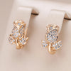 Girls Gift Crystal Flower Earrings For Women