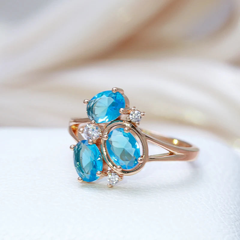Trend Big Vintage Natural Glossy Metal Ethnic Bride Ring 067