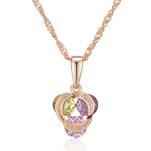 New Luxury Natural 585 rose Gold Pendant Necklace 014