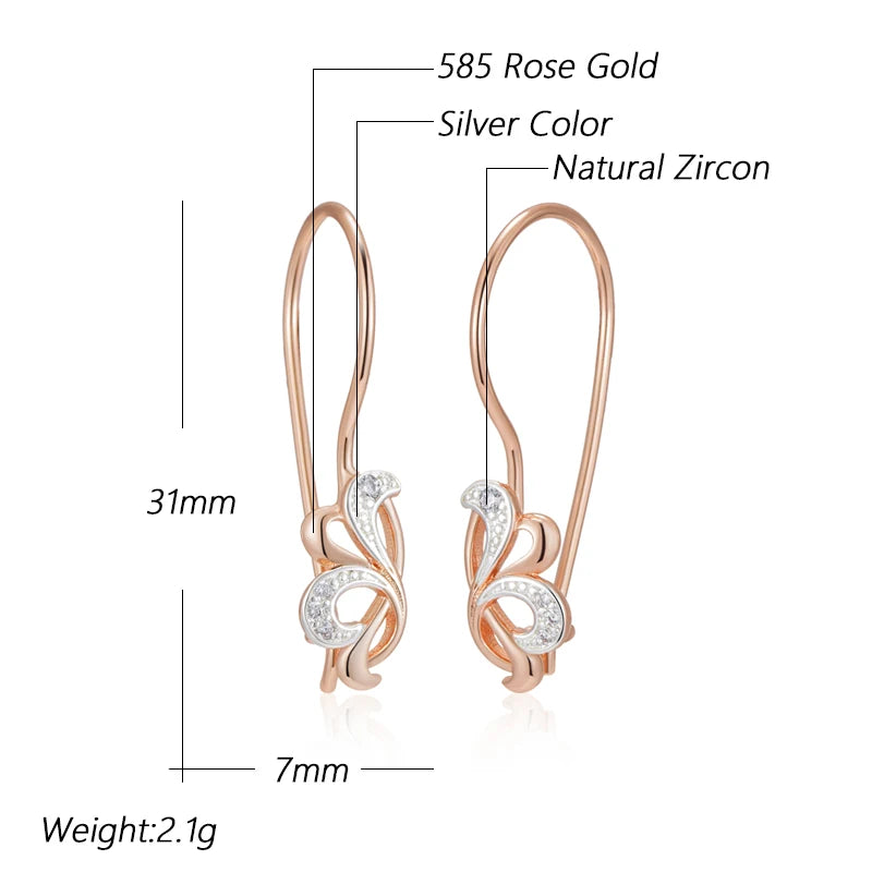 Hot Shiny Natural Flower Long Drop Earrings