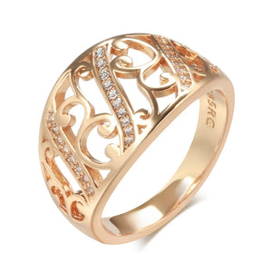 Trend Big Vintage Natural Glossy Metal Ethnic Bride Ring 016