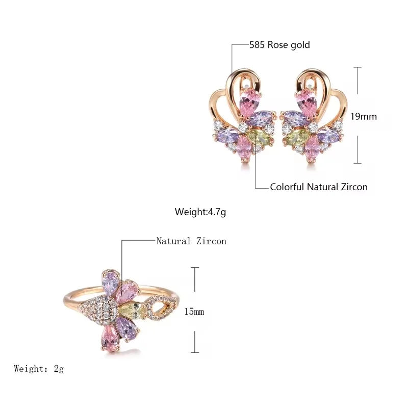 White Fancy 019 583 Rose Gold Casual Jewel Set