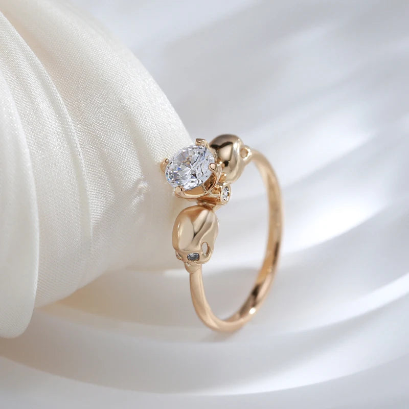 Trend Big Vintage Natural Glossy Metal Ethnic Bride Ring 003