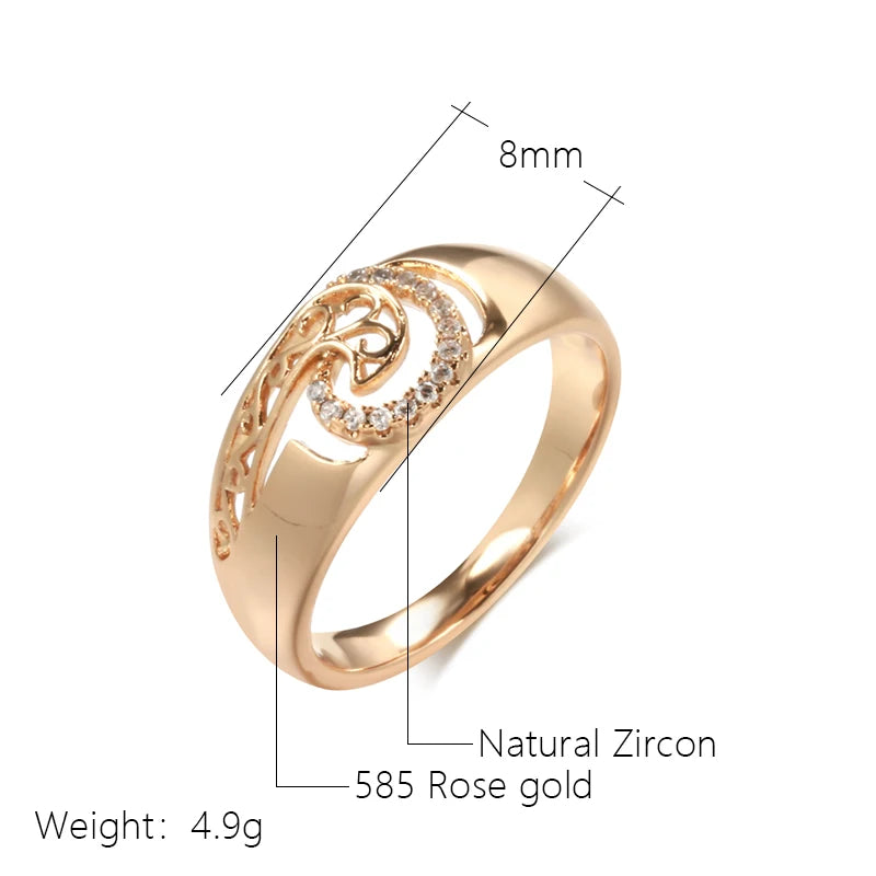 Trend Big Vintage Natural Glossy Metal Ethnic Bride Ring 022
